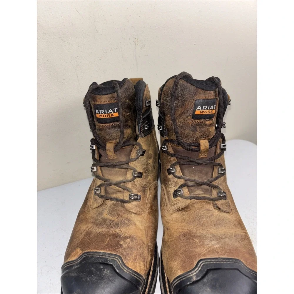 Ariat Men Waterproof Leather Work Boots US Men Size 12EE Slip &‎ Oil Resistant